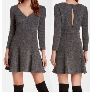 Free People Heartstopper Tweed Long Sleeve Fit & Flare Dress